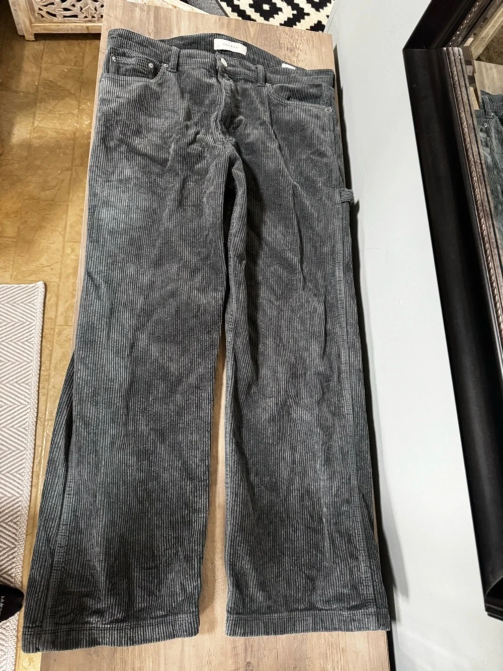 PacSun Men's Dark Gray Corduroy Dylan Baggy Pants - Picture 5 of 12